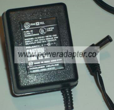 PAC TEL N3515-1215-DC AC DC ADAPTER 12V 150mA 6W POWER SUPPLY - Click Image to Close