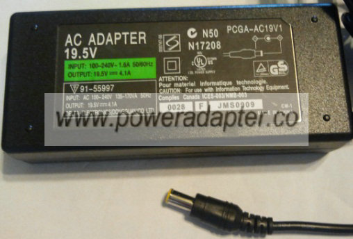 DELTA PCGA-AC19V1 AC ADAPTER 19.5V 4.1A LAPTOP SONY POWER SUPPLY - Click Image to Close