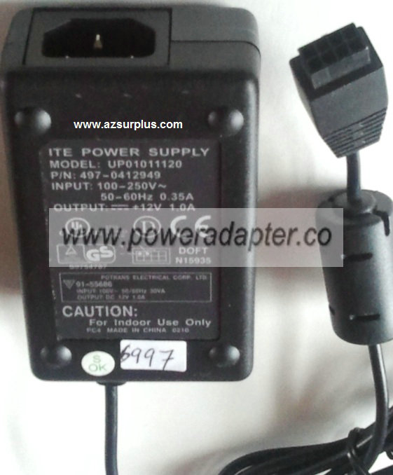 POTRANS UP01011120 AC ADAPTER 12VDC 1A POWER SUPPLY