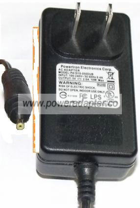 POWERTRON PA1010-050DUB AC DC ADAPTER 5V 2A POWER SUPPLY 0.5mm - Click Image to Close