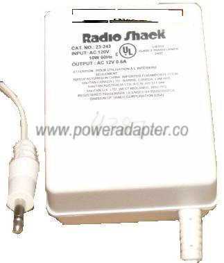 RADIO SHACK 23-243 AC DC ADAPTER 12V 0.6A SWITCHING POWER SUPPLY