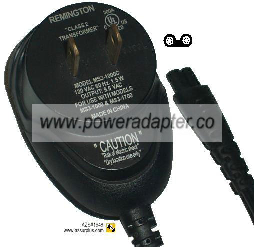 REMINGTON MS3-1000C AC DC ADAPTER 9.5V 1.5W POWER SUPPLY - Click Image to Close
