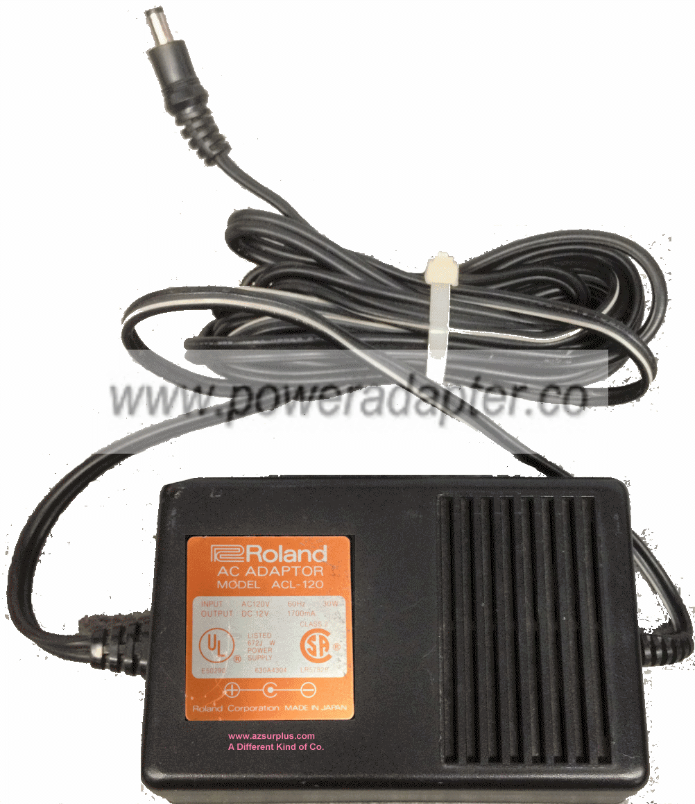 ROLAND ACL-120 AC ADAPTER 12Vdc 1700mA Used 1.5x5mm (-) 120vac - Click Image to Close