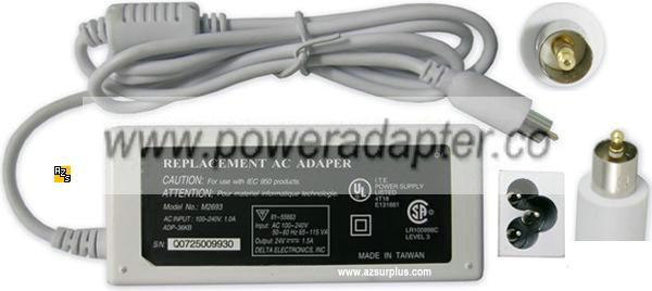 Replacement A1012 AC Adapter 24V 2.65A G4 for Apple iBook PowerB - Click Image to Close