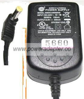 S005CU0600050 AC ADAPTER 6.5V 500mA PLUG IN POWER SUPPLY - Click Image to Close