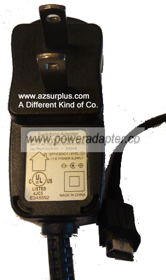 SAC1105016L1-X1 AC ADAPTER 5VDC 500mA Used 7.7 x 2.8 mm (LxW) US - Click Image to Close