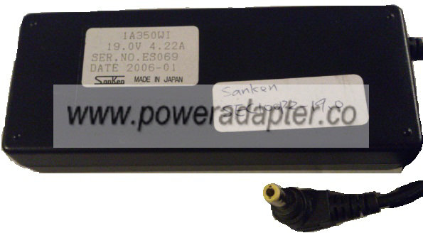 SANKEN SEC100P2-19.0 AC ADAPTER 19VDC 4.22A Used - Click Image to Close