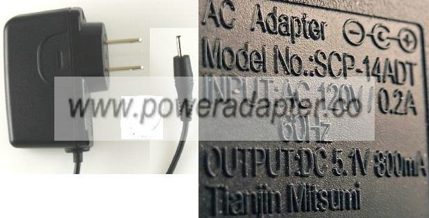 SANYO SCP-14ADT AC ADAPTER 5.1V 800mA CELLPHONE POWER SUPPLY