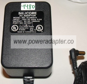 SILICORE SLD80910 AC ADAPTER 9VDC 1000MA NEW 2.5 x 5.5 x 10mm - Click Image to Close