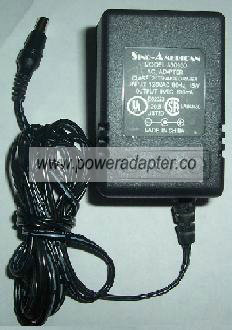 SINO-AMERICAN A30980 AC ADAPTER 9VDC 800mA POWER SUPPLY 15W CLAS - Click Image to Close