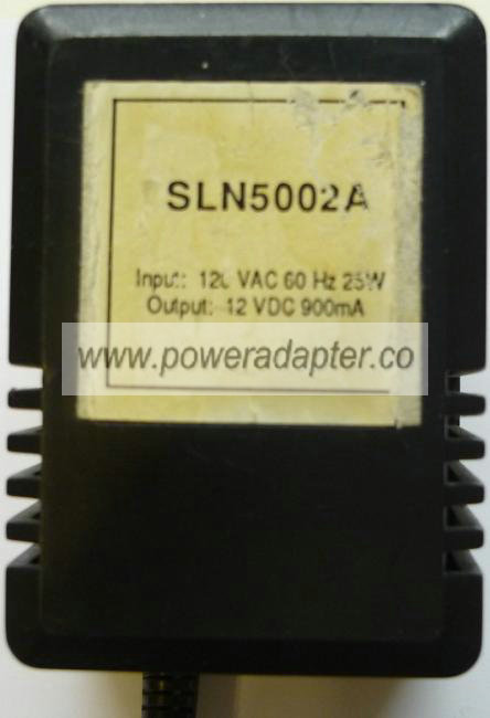 SLN5002A AC ADAPTER 12V 900mA POWER SUPPLY - Click Image to Close