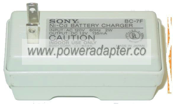 SONY BC-7F NI-CD BATTERY CHARGER - Click Image to Close