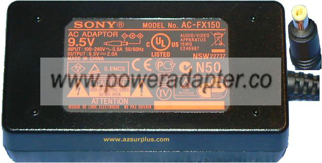 SONY AC-FX150 AC ADAPTER 9.5VDC 2A Power Supply - Click Image to Close