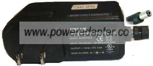 SPEC LIN SL05A112-U AC ADAPTER 12V DC 0.6A DIRECT PLUG IN POWER - Click Image to Close