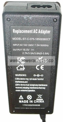 ST-C-075-18500380CT AC ADAPTER 18.5VDC 2.7A 3.5A 3.8A NEW 1.6x4