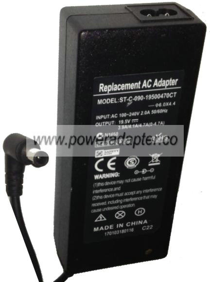 ST-C-090-19500470CT REPLACEMENT AC ADAPTER 19.5VDC 3.9A / 4.1A / - Click Image to Close