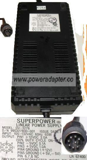 SUPER POWER DV-3278 AC ADAPTER 5V 1.0A LINEAR POWER SUPPLY