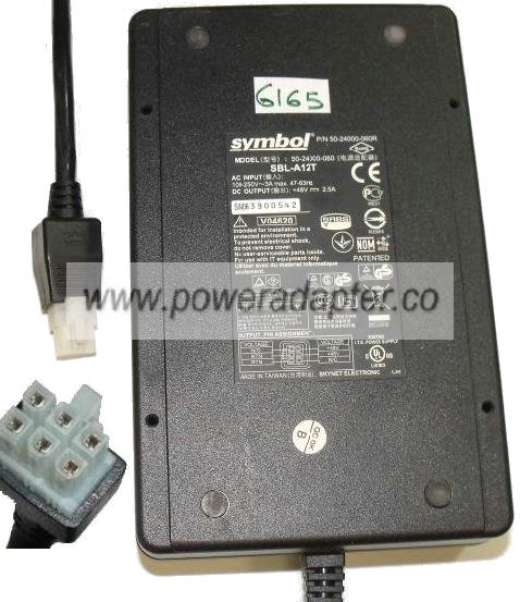 SYMBOL SBL-A12T 50-24000-060 AC ADAPTER 48VDC 2.5A POWER SUPPLY - Click Image to Close