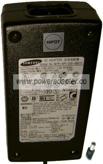 Samsung API-208-98010 ACBEL POLYTECH AC ADAPTER 12VDC 3A POWER - Click Image to Close