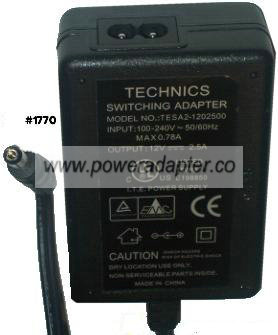 TECHNICS TESA2-1202500 AC DC ADAPTER 12V 2.5A POWER SUPPLY