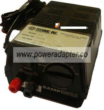 TECHNIC BPP-2 AC ADAPTER 3-12V DC 2AMP REGULATED POWER SUPPLY - Click Image to Close