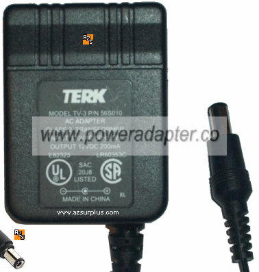 TERK 56S010 AC ADAPTER 12VDC 200MA POWER SUPPLY FOR TV ANTENNA
