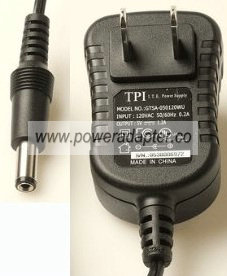 TPI TSA9-050120WU AC ADAPTER 5VDC 1.2A Used 2 x 5.5 x 12mm