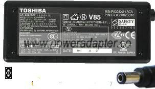 Toshiba AC Adapter 15VDC 4A Original Power Supply for Satellite - Click Image to Close
