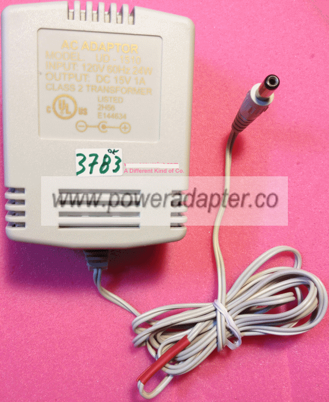 UD-1510 AC ADAPTER 15Vdc 1A -( ) 2x5.5mm 120vac 24W 60Hz New Cla - Click Image to Close