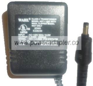 WAHL D41-1.2-2000 AC ADAPTER 1.2VDC 2000mA POWER SUPPLY