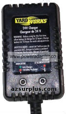 YARDWORKS 29310 AC ADAPTER 24V DC NEW BATTERY CHARGER - Click Image to Close