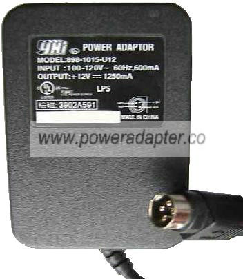 YHi 898-1015-U12 AC ADAPTER 12VDC 1250mA 10mm 4 Pin DIN SCANJET - Click Image to Close