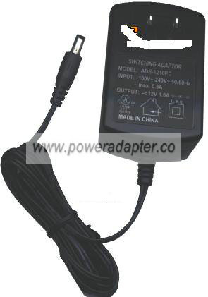ADS-1210PC AC ADAPTER 12VDC 1A SWITCHING Power Supply 100 - 240V - Click Image to Close