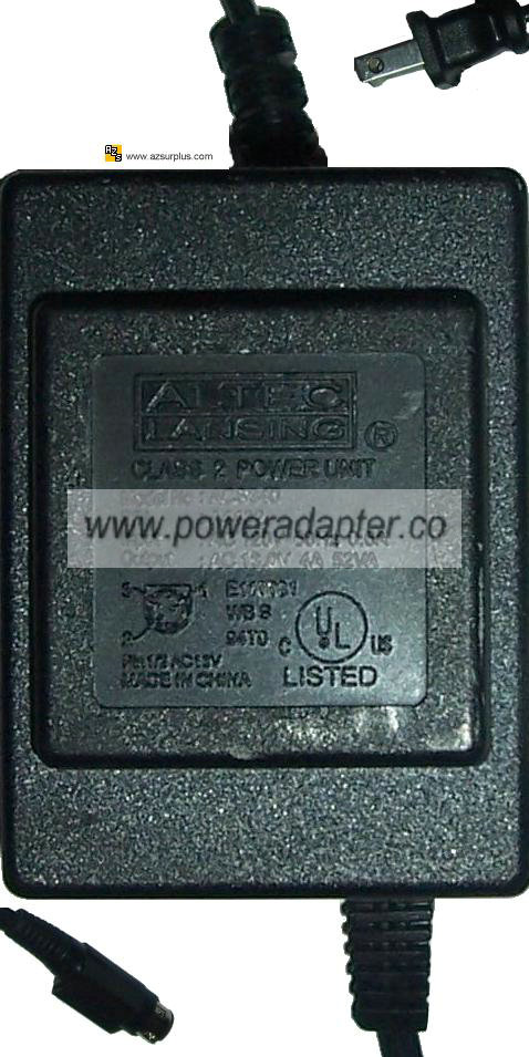 ALTEC LANSING ACS340 AC ADAPTER 13VAC 4A Used 3Pin 10mm Mini Din - Click Image to Close