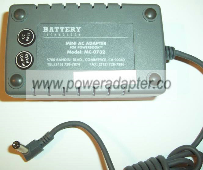 BATTERY MC-0732 AC ADAPTER 7.5V dc 3.2A -( ) 2x5.5mm 90 100-240 - Click Image to Close