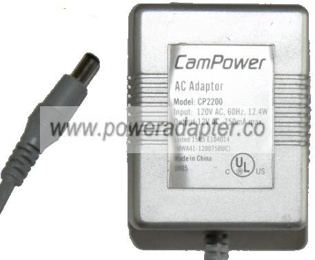 CAMPOWER CP2200 AC ADAPTER 12V AC 750mA POWER SUPPLY - Click Image to Close