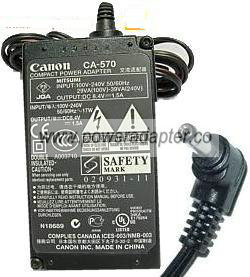 CANON CA-570 AC ADAPTER 8.4VDC 1.5A Charger Power Supply ELURA 8