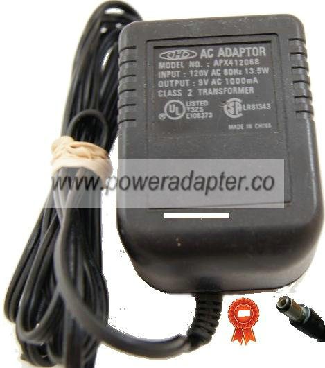 CHD APX412068 AC Adapter 9Vac 1A Used Power Supply USA / Canada