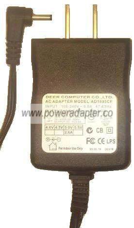 DEER AD1605CF AC ADAPTER 5.5VDC 2.3A 1.3mm POWER SUPPLY - Click Image to Close
