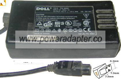 Dell 99887 AC ADAPTER 16.2VDC 1A POWER SUPPLY 99500 97689 000995 - Click Image to Close