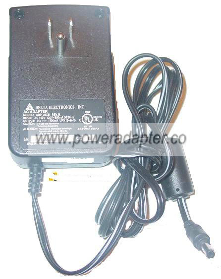 DELTA ADP-36XB AC ADAPTER 24VDC 1.5A -( )- 1.8x4.8mm 120Vac Used - Click Image to Close