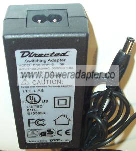 DIRECTED DSA-35W-12 36 AC DC ADAPTER 12V 3A POWER SUPPLY - Click Image to Close