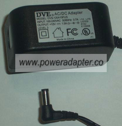 DVE DVS-120A15FUS AC DC ADAPTER 12V 1.5A PORTABLE DVD PLAYER