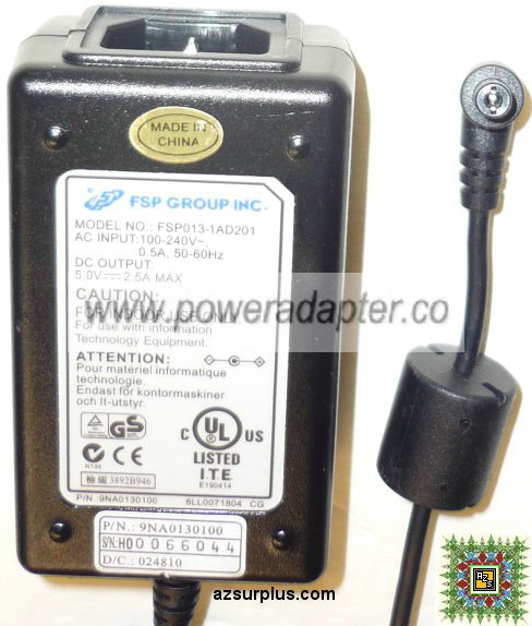FSP GROUP INC FSP013-1AD201 AC ADAPTER 5VAC 2.5A Power Supply IT - Click Image to Close