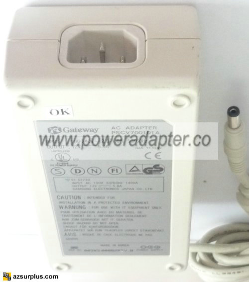 GATEWAY PSCV700101A AC ADAPTER 12V 5.8A ITE POWER SUPPLY LCD MON - Click Image to Close