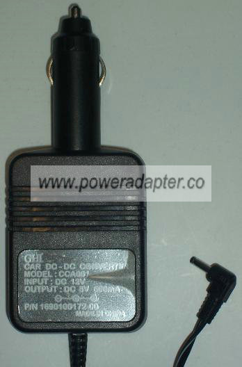GHI CCA001 DC ADAPTER 5V 500MA CAR CHARGER - Click Image to Close