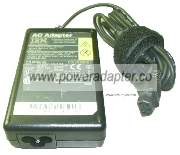 IBM 85G6733 AC ADAPTER 16VDC 2.2A 4 PIN POWER SUPPLY LAPTOP 704 - Click Image to Close