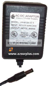 IE LW48128.5D-8 AC ADAPTER 12V DC 850mA CLASS 2 POWER SUPPLY Tra