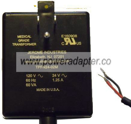 JEROME TPFN24-02M AC ADAPTER 24VAC 1.25A POWER SUPPLY - Click Image to Close