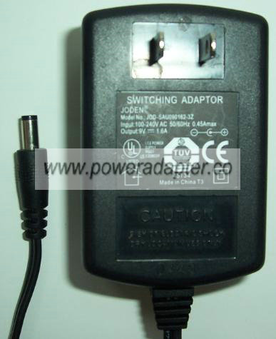 JODEN JOD-SAU090162-3Z AC ADAPTER 9VDC 1.5A SWITCHING POWER SUPP - Click Image to Close